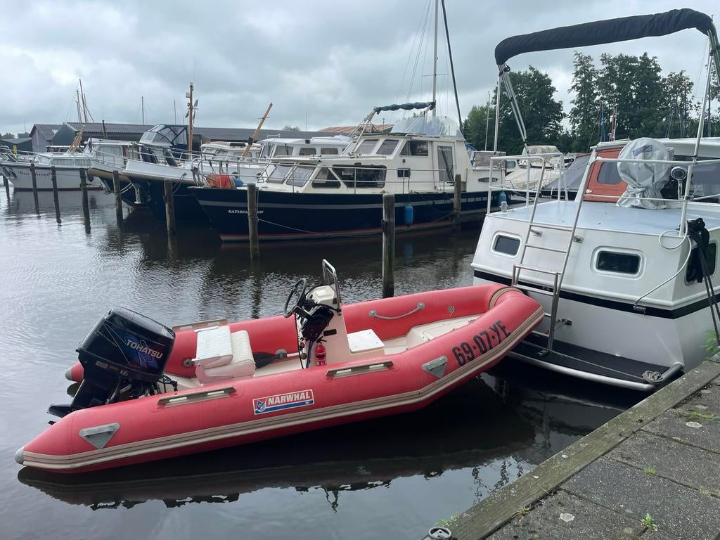 Goed onderhouden narwhal rib te koop!, Watersport en Boten, Rubberboten, Zo goed als nieuw, Benzine, Minder dan 70 pk, Overige materialen