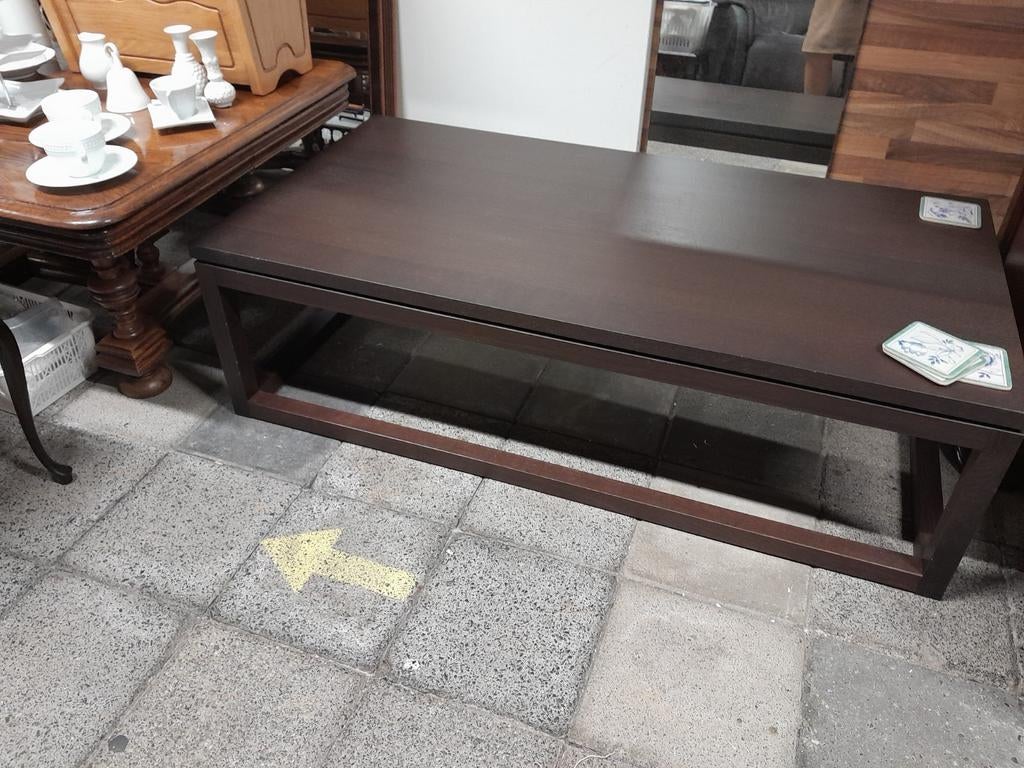 Prachtige salontafel donkerbruin, Ophalen, Zo goed als nieuw, Rechthoekig, Modern