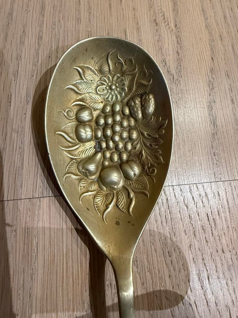 Antieke verzilverde bessenlepel / fruitlepel EPNS, Antiek en Kunst, Antiek | Bestek, Ophalen of Verzenden