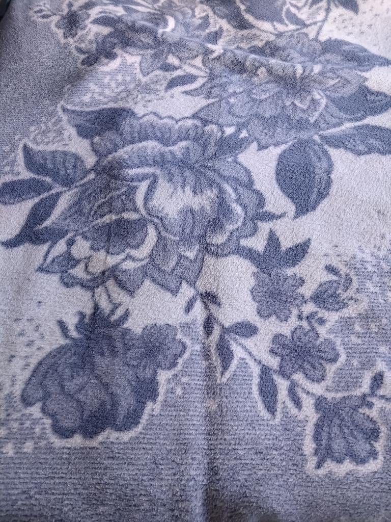 Dralon polyester deken XL 210 x 230 blauw wit, Huis en Inrichting, Woonaccessoires | Plaids en Woondekens, Ophalen, Zo goed als nieuw