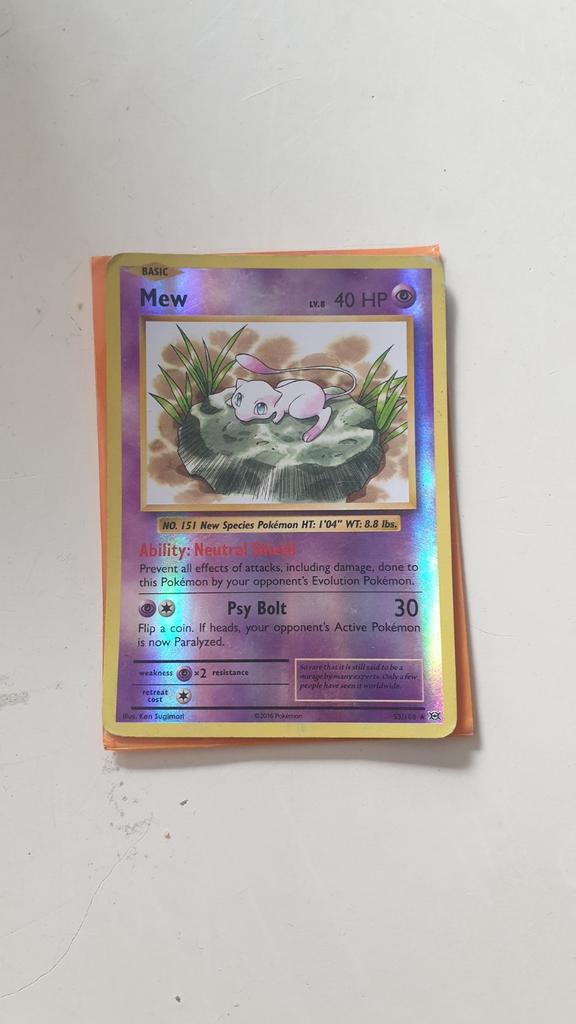 Pokemon kaart Mew, Ophalen of Verzenden, Zo goed als nieuw