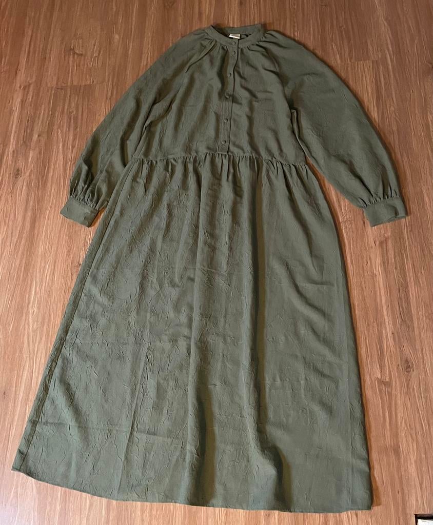 Jurk groen H&M mt s, Kleding | Dames, Jurken, Ophalen of Verzenden, Zo goed als nieuw, Maat 36 (S), Onder de knie