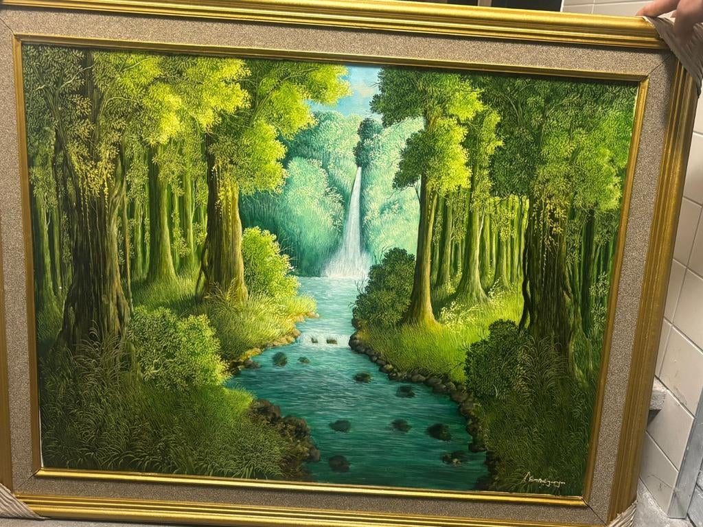 Schilderij natuur, Antiek en Kunst, Kunst | Schilderijen | Klassiek, Ophalen of Verzenden
