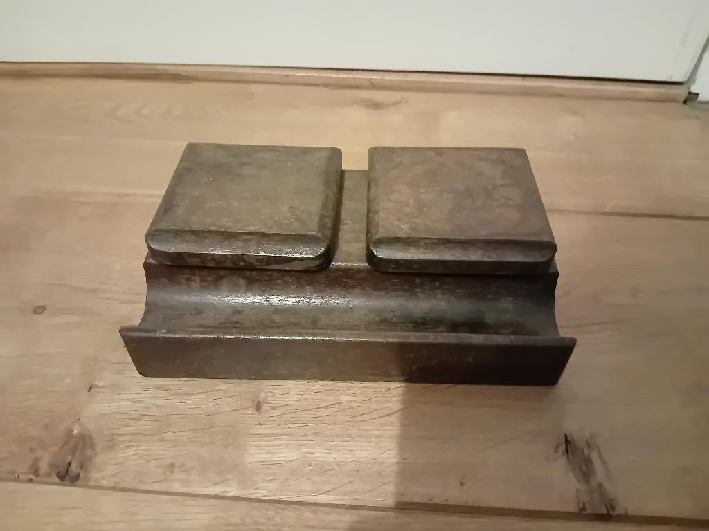 Antieke inktpot van hout, Antiek en Kunst, Curiosa en Brocante, Ophalen of Verzenden