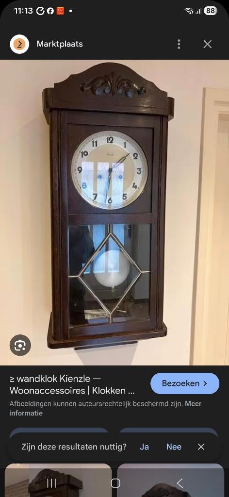 Vintage wand klok kienzle, Antiek en Kunst, Antiek | Klokken, Ophalen