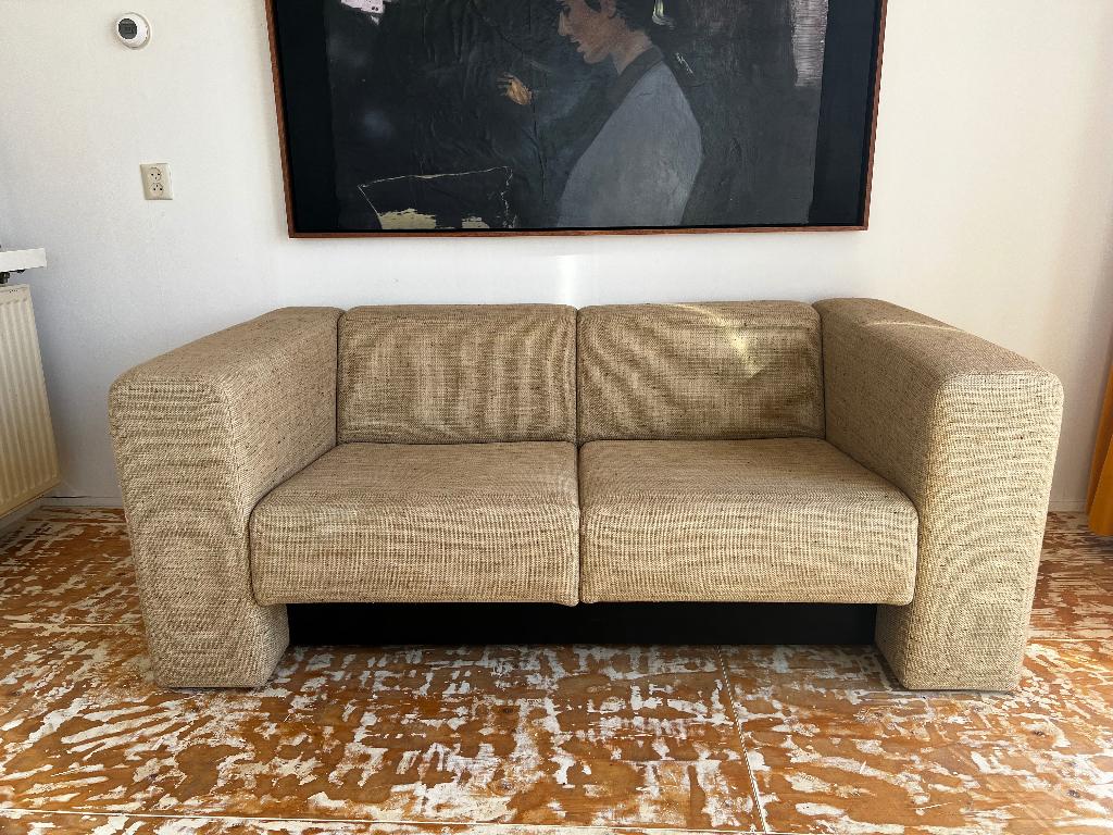 Jan Des Bouvrie 430 Kubusbank Origineel Geherstoffeerd, Ophalen, 150 tot 200 cm, 75 tot 100 cm, Zo goed als nieuw