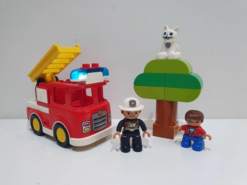 Duplo 10901 - Brandweerwagen met kat in boom, Ophalen of Verzenden, Gebruikt, Complete set, Duplo