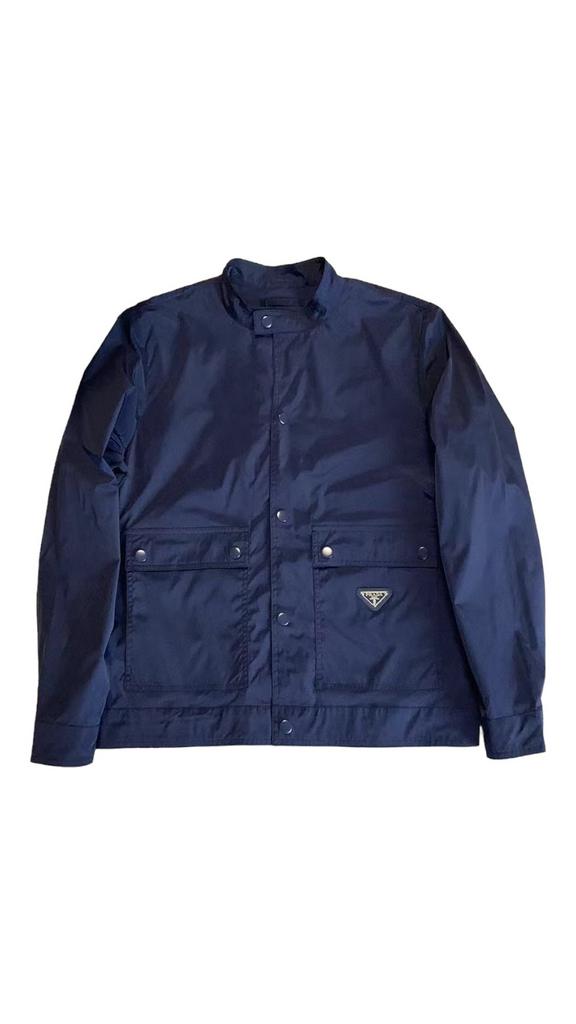 Prada Re-Nylon Logo jas navy blauw, Ophalen of Verzenden, Zo goed als nieuw, Overige maten, Blauw