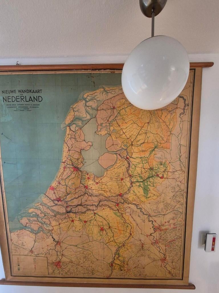 Nieuwe wandkaart van Nederland, Wolters 1954., Ophalen, Aardrijkskunde
