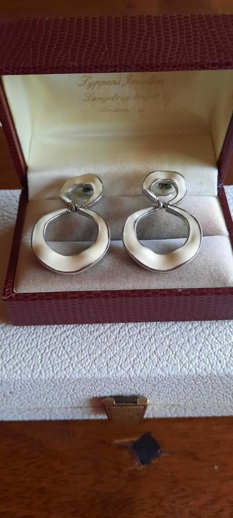 Vintage oorbellen, emaille cloisonné,jaren 70., Ophalen of Verzenden, Zo goed als nieuw, Overige materialen