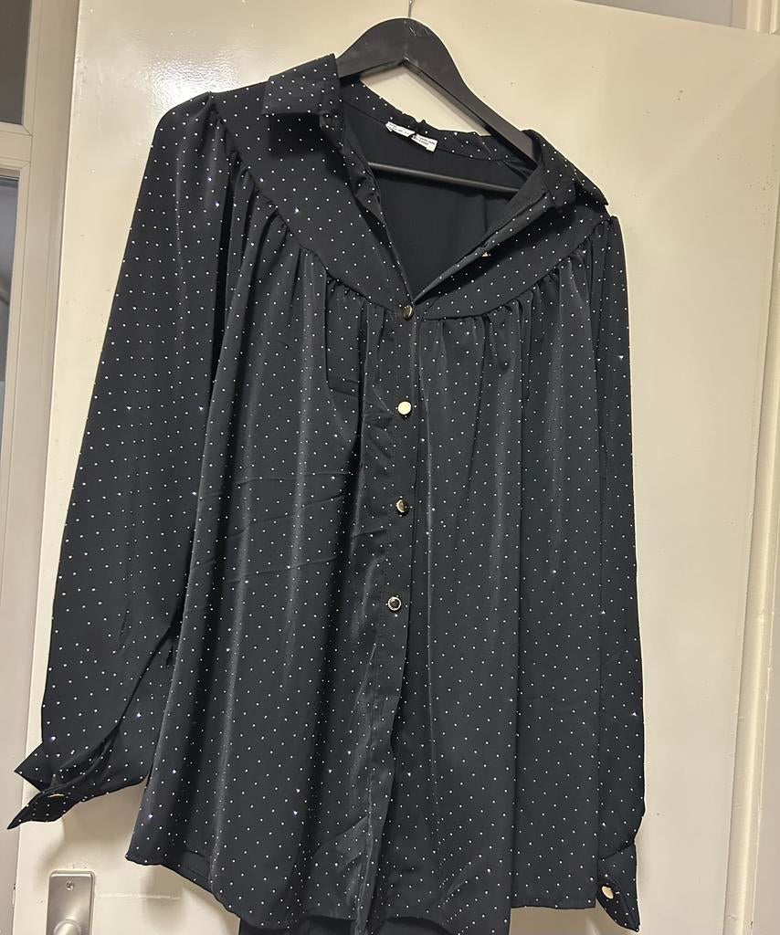 New Collection zwarte glitterblouse, maat 4XL, Ophalen of Verzenden, Nieuw, Zwart, Blouse of Tuniek