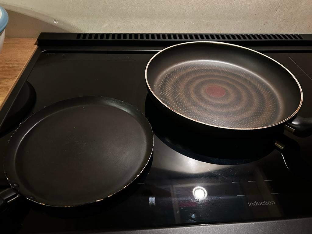 Koekenpan (28cm) en pannenkoeken pan (20cm), Ophalen, Rvs, Koekenpan of Braadpan