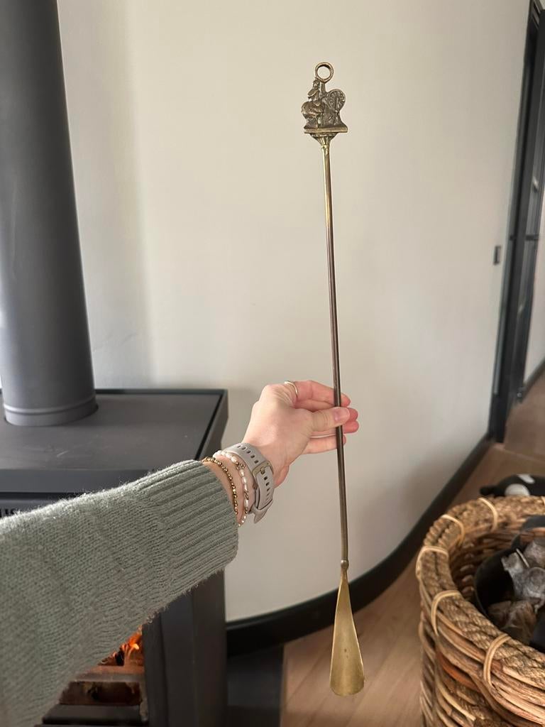 Vintage Messing Schoenlepel met Figuur, Ophalen of Verzenden