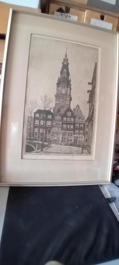MARIUS JANSEN. Ets Zuiderkerk Amsterdam., Antiek en Kunst, Ophalen of Verzenden