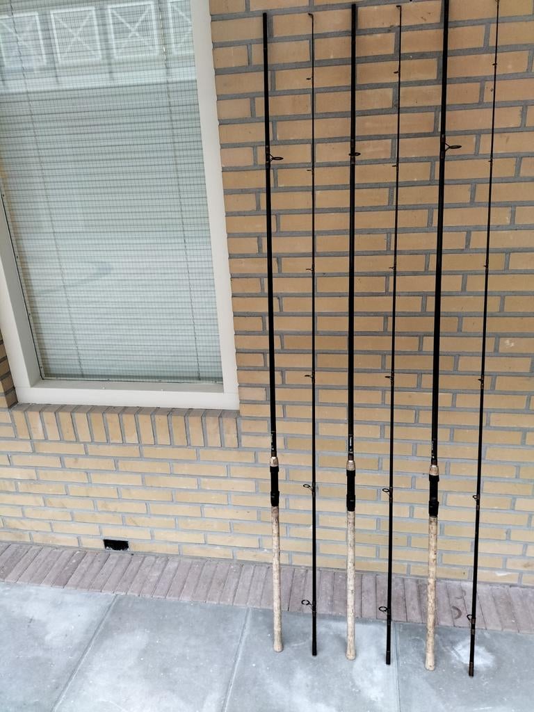 3 PRACHTIGE FOX EUROMASTER KARPER HENGELS = 12 FT + 2.75 LB, Watersport en Boten, Ophalen, Zo goed als nieuw, Werphengel