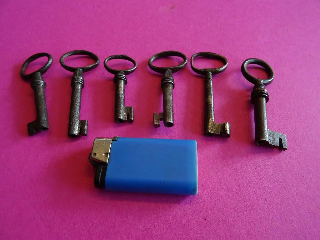 6 OUDE ANTIEKE SLEUTELS SLEUTEL  KAST MEUBEL SLOT SLOTEN, Antiek en Kunst, Curiosa en Brocante, Ophalen of Verzenden