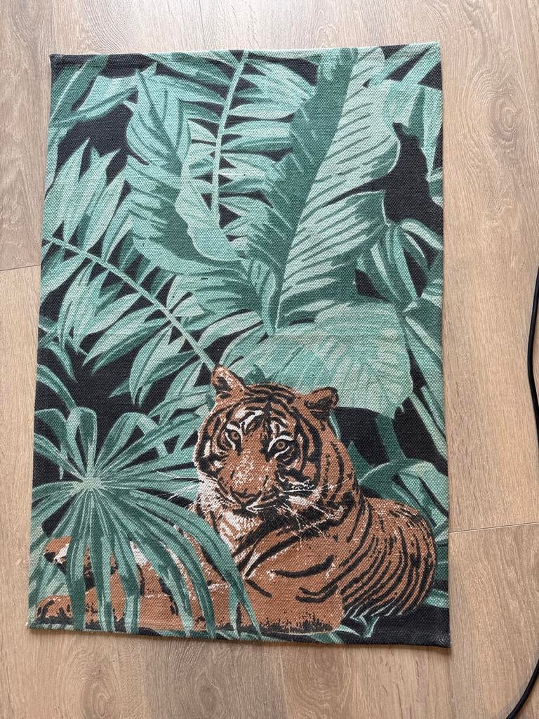 Vloerkleed Jungle met Tijger - 90x62 cm, Ophalen of Verzenden, Zo goed als nieuw