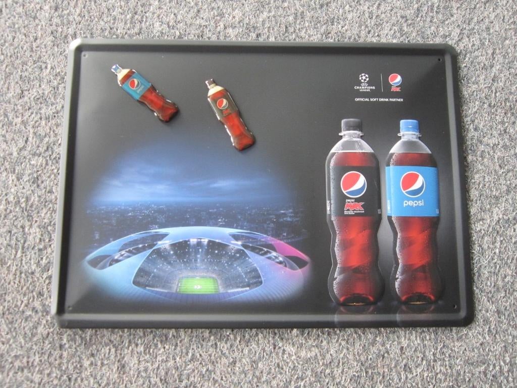 PEPSI COLA BLIKKEN RECLAMEBORD, Ophalen, Nieuw, Reclamebord