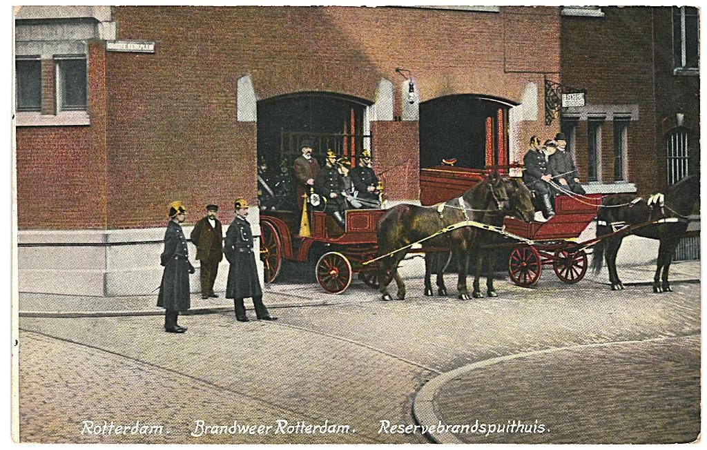 963513 Brandweer Rotterdam 1908 Nette Oud kaart onbeschreven