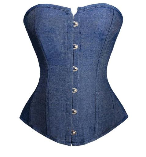 Blauw denim korset spijker bustier corset dames vrouwen, Verzenden, Blauw, Body of Korset