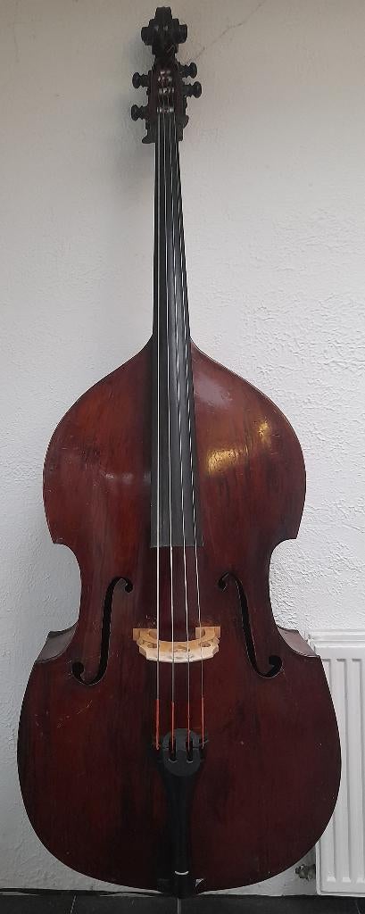 Antieke contrabas te koop, Ophalen, Gebruikt, 3/4-contrabas, Met koffer