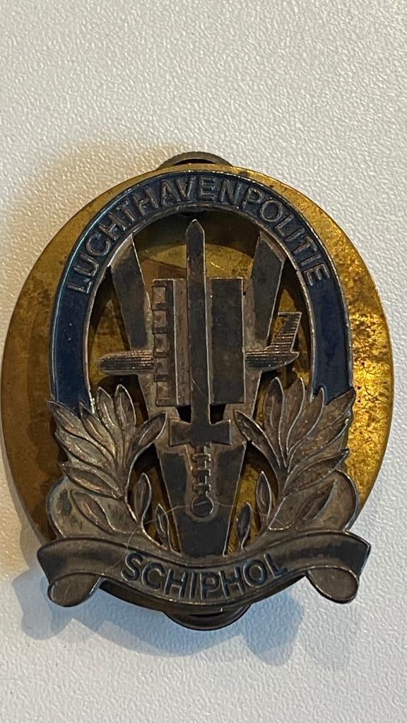 POLITIE korpsbrevet LUCHTHAVENPOLITIE compleet, Ophalen of Verzenden, Overige soorten, Nederland, Embleem of Badge