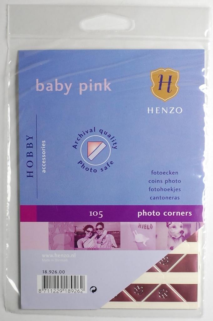 Henzo baby fotohoekjes roze meisje (4x), Verzenden, Geen, Henzo International, De Giesel 20 6081PH Haelen