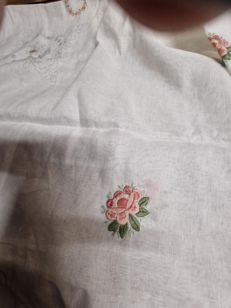 Tafelkleed om te borduren, rond 160 cm, Huis en Inrichting, Ophalen of Verzenden, Gebruikt, Rond, Binnen