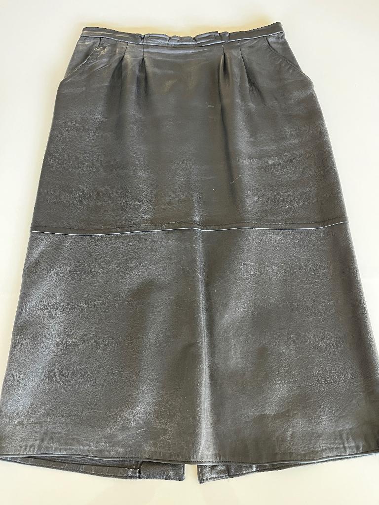 beautiful black genuine soft leather classic skirt, Maat 38/40 (M), Zwart, Ophalen of Verzenden, Onbekend
