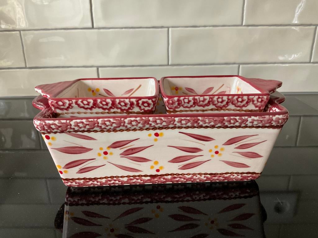 Temp-tations 3 delige ovenset, Tara Old World Cranberry set, Ophalen of Verzenden, Zo goed als nieuw