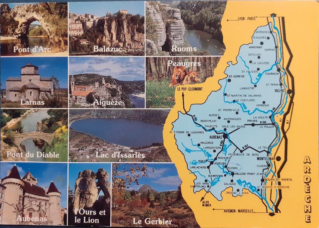 Ansichtkaart Frankrijk Ardeche, Ophalen of Verzenden, 1960 tot 1980, Gelopen, Frankrijk