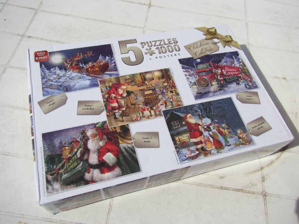 King PUZZELS 5x 1.000 stukjes Kerstmis, Verzenden, 500 t/m 1500 stukjes, Zo goed als nieuw