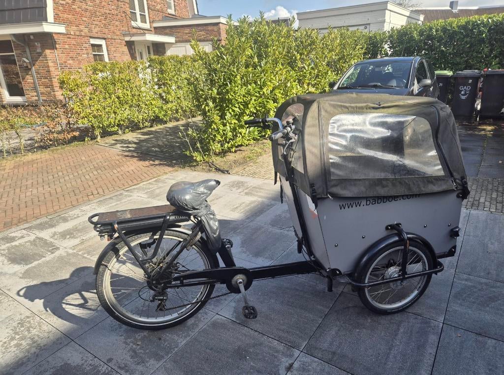 Babboe Big E, Fietsen en Brommers, Fietsen | Bakfietsen, Gebruikt, Overige merken, 4 kinderen of meer, Elektrisch, Huif, Ophalen