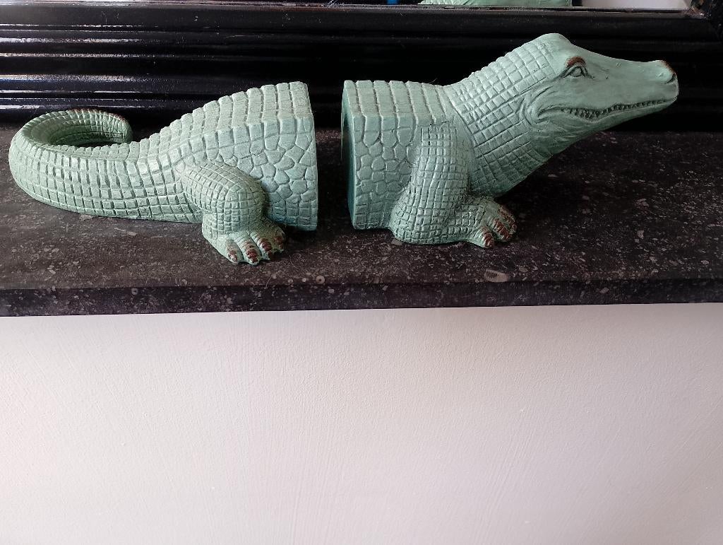 Boekensteun / beeld krokodil, Ophalen of Verzenden, Gebruikt, Dier