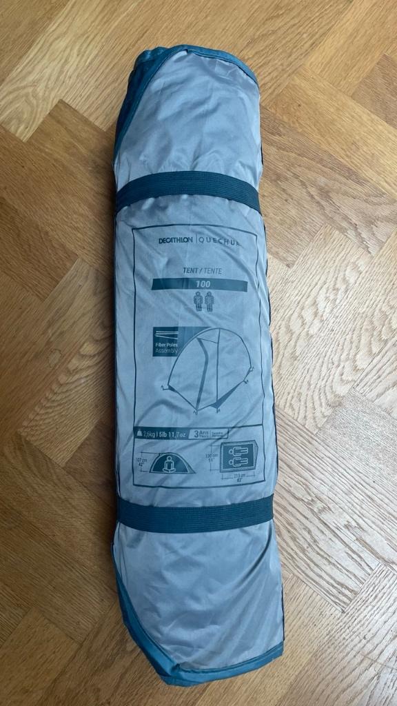 QUECHUA KAMPEERTENT VOOR 2 PERSONEN MH100, Caravans en Kamperen, Tenten, Ophalen of Verzenden, Zo goed als nieuw, Tot en met 2