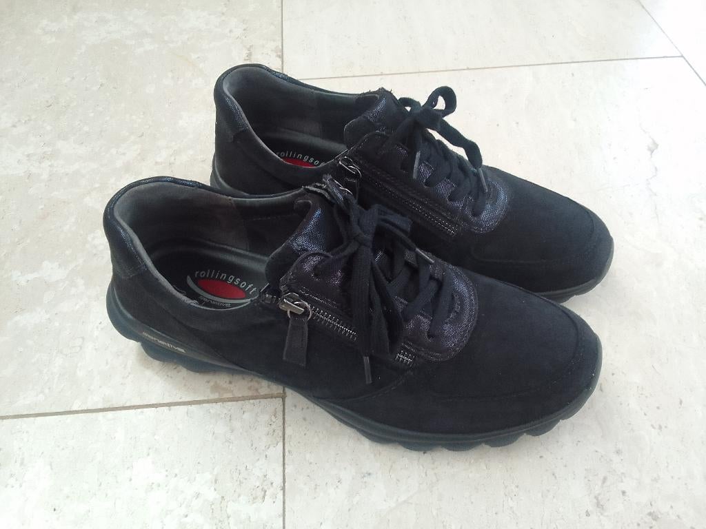 Gabor Rollingsoft schoenen/sneakers 8 of 42  zwart, Verzenden, Zo goed als nieuw, Zwart, Sneakers of Gympen