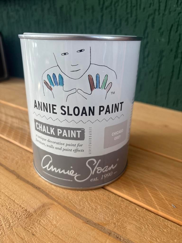 Nieuwe Annie Sloan Chalk Paint - Chicago Grey 1 Liter, Nieuw, Ophalen of Verzenden, Verf, Grijs