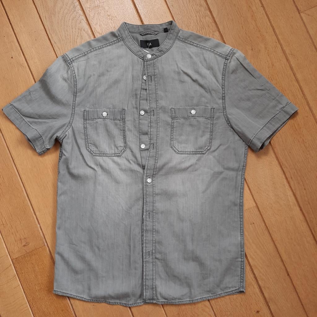 C&A bloes grijs zonder kraag korte mouw maat M - nieuw, Halswijdte 38 (S) of kleiner, Nieuw, Grijs, C&A