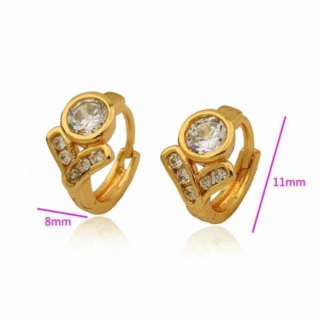 Oorbellen goud 18k creolen - oorringen met zirkonia, Overige materialen, Hangers, Nieuw, Ophalen of Verzenden