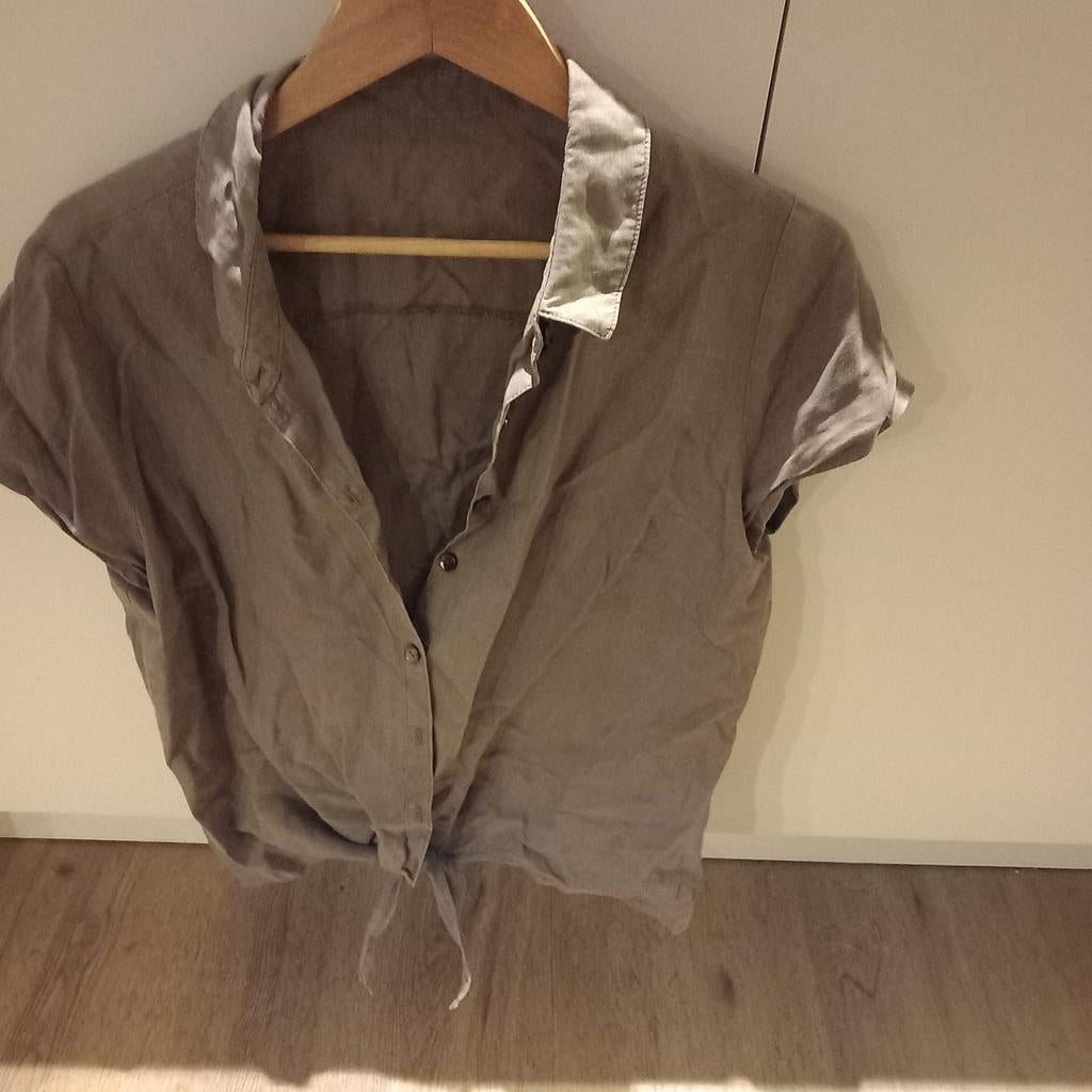 Linnen blouse met shirt, Ophalen of Verzenden