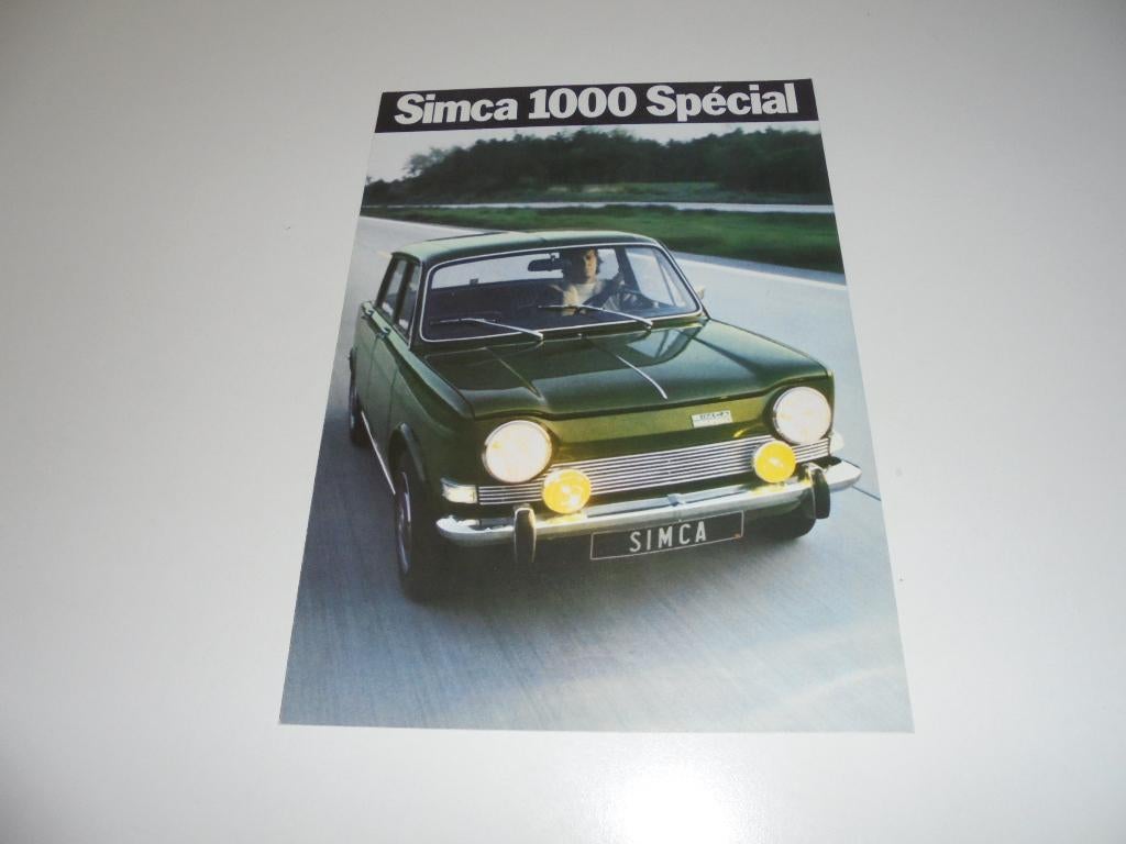 brochure Simca 1000 Spécial  1973, Boeken, Ophalen of Verzenden, Zo goed als nieuw, Overige merken