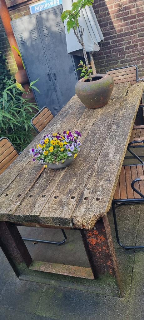 Tuintafel, Ophalen, Gebruikt, Rechthoekig, Hout