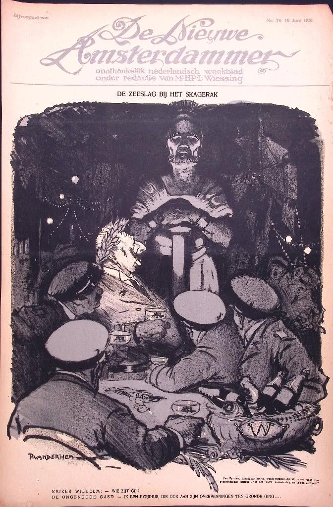 Spotprent over Wilhelm en gefaalde Duitse militaire operatie, Antiek en Kunst, Kunst | Litho's en Zeefdrukken, Ophalen