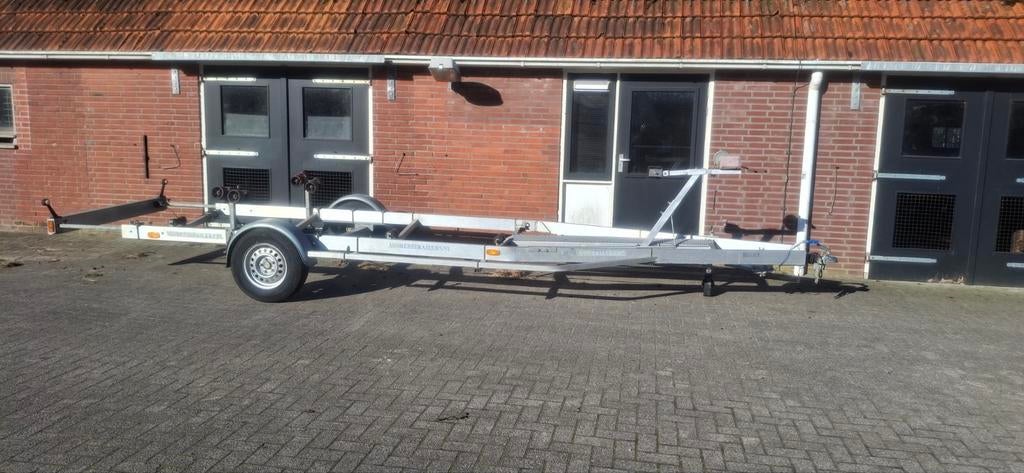 Aluminium VAN REES trailer 1500 kg bruto 6.30 lang ook sloep, Watersport en Boten, Boottrailers, Ophalen, Minder dan 1500 kg, Gebruikt