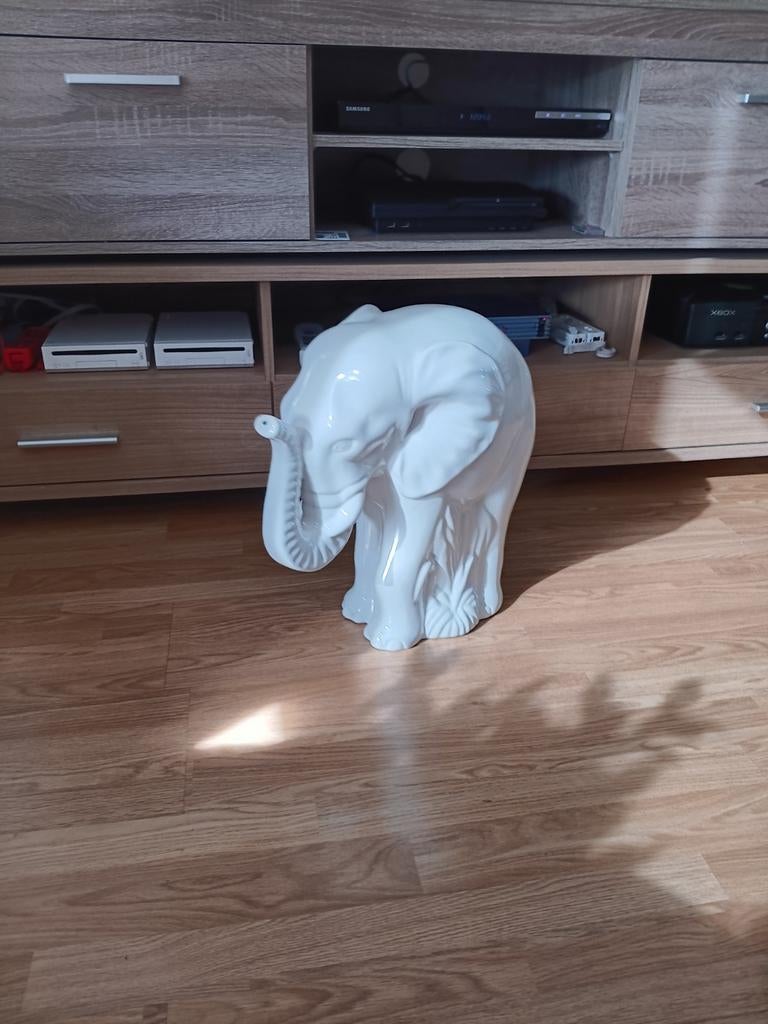 Decoratieve Witte Olifant Beeld, Verzamelen, Beelden en Beeldjes, Ophalen of Verzenden