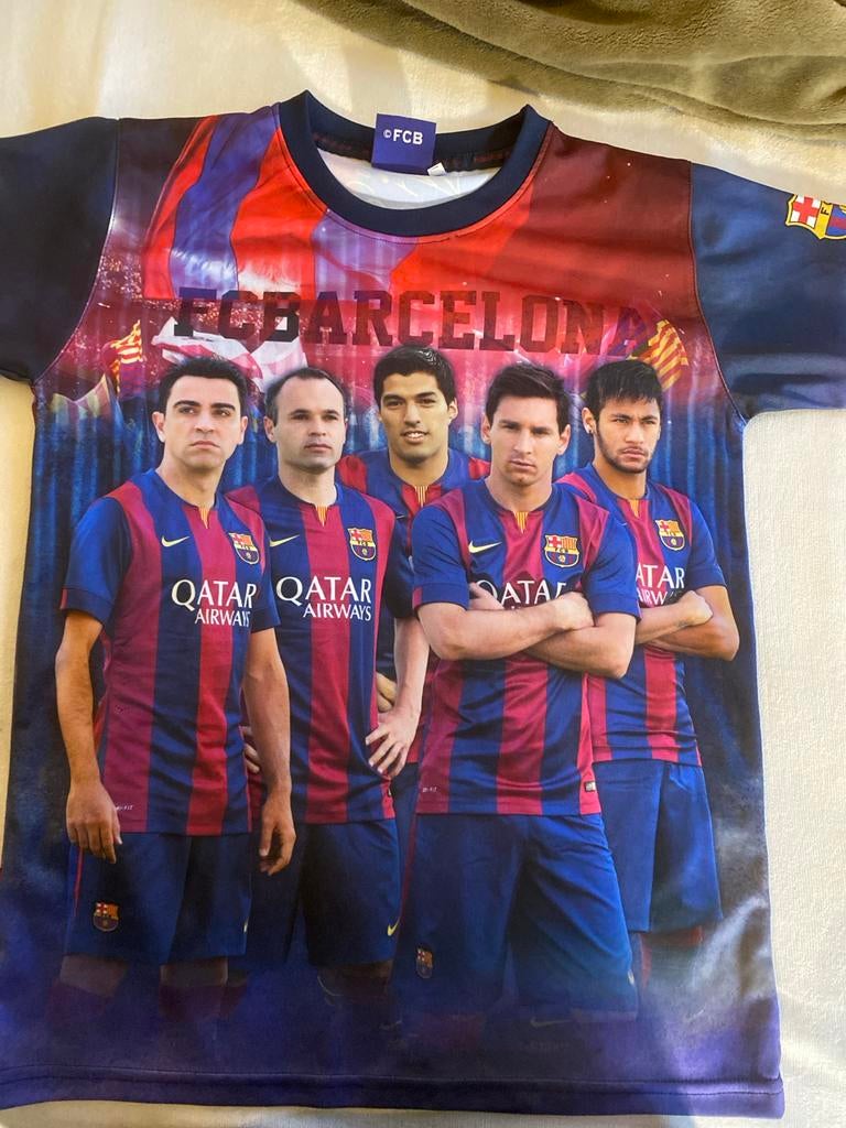 Barcelona shirt met Xavi, Iniesta, Suarez, Messi, Neymar, Ophalen of Verzenden, Gebruikt, Jongen
