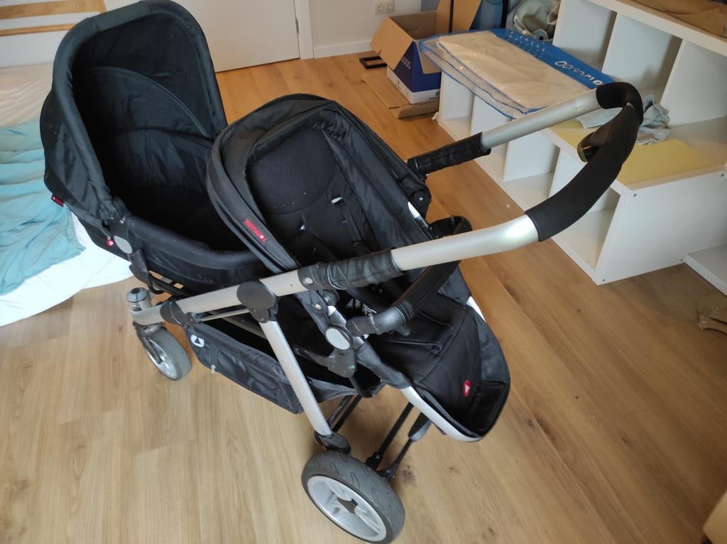 Topmark 2 Combi Duo Kinderwagen / Buggy met accessoires, Gebruikt, Combiwagen, Verstelbare duwstang, Ophalen