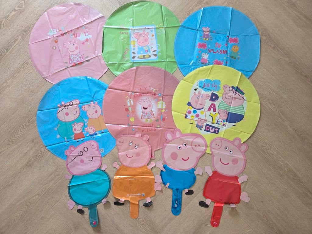 Peppa Pig * set van 10 folie ballonnen, Hobby en Vrije tijd, Feestartikelen, Nieuw, Versiering, Verjaardag, Ophalen of Verzenden