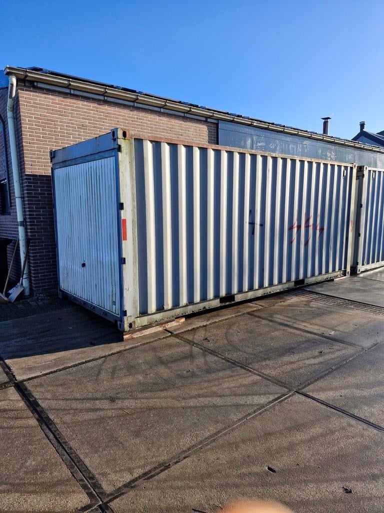 Te koop opslagcontainer met garage kanteldeur, Ophalen of Verzenden