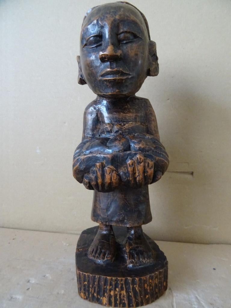 Antiek houten beeld vruchtbaarheidsbeeld Dogon Mali 30cm, Ophalen of Verzenden